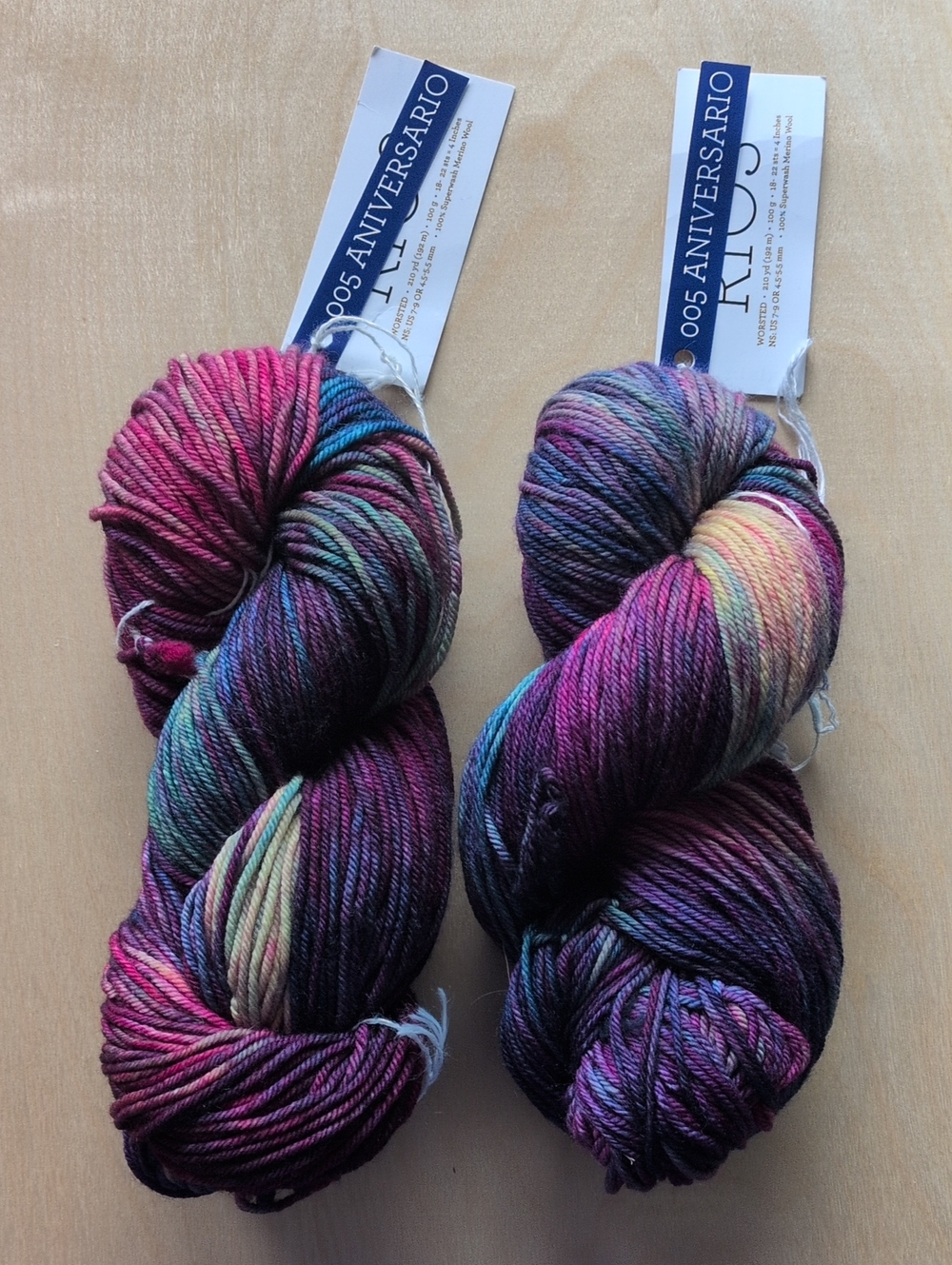 Malabrigio Rios 2 Skeins Superwash Worsted Weight Merino Yarn